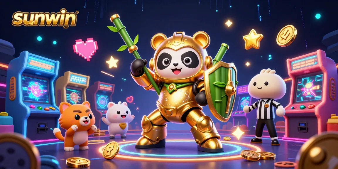 Experience dynamic gameplay with sunwin in this vibrant 3D casino illustration featuring exciting characters and game elements.