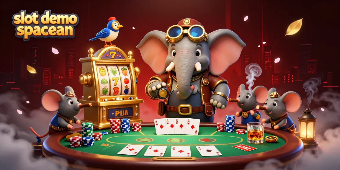 Spin the golden slot machine with the slot demo spaceman in a vibrant casino scene.