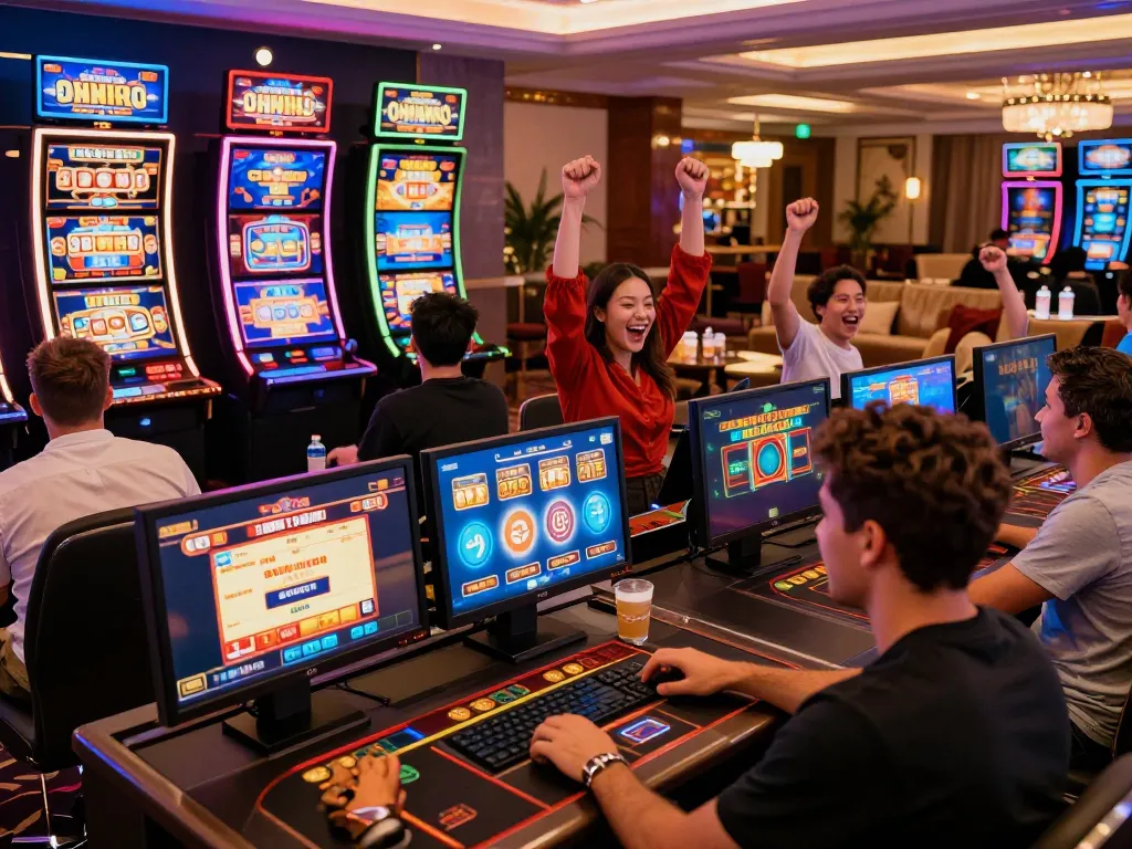 Players experiencing exciting wins on winstrike69 during a vibrant online casino session.