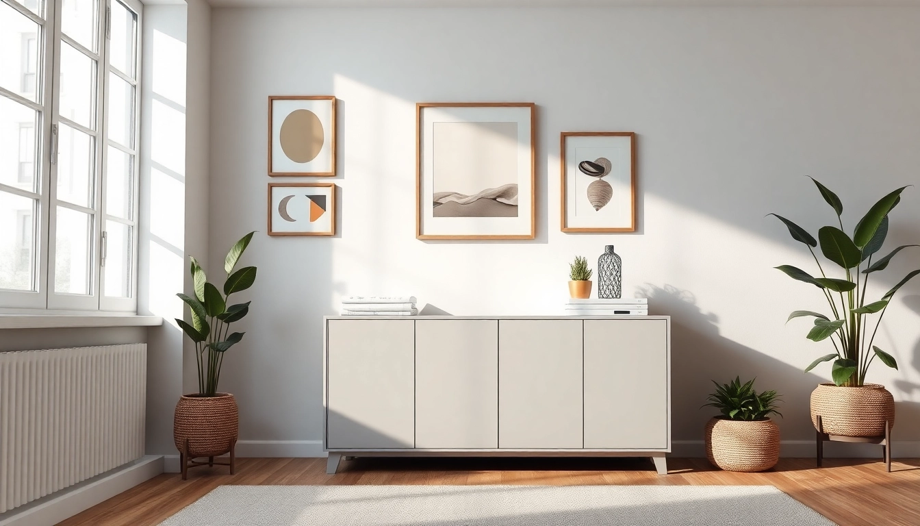 Elegant storage cabinet organizer enhancing a cozy living space.