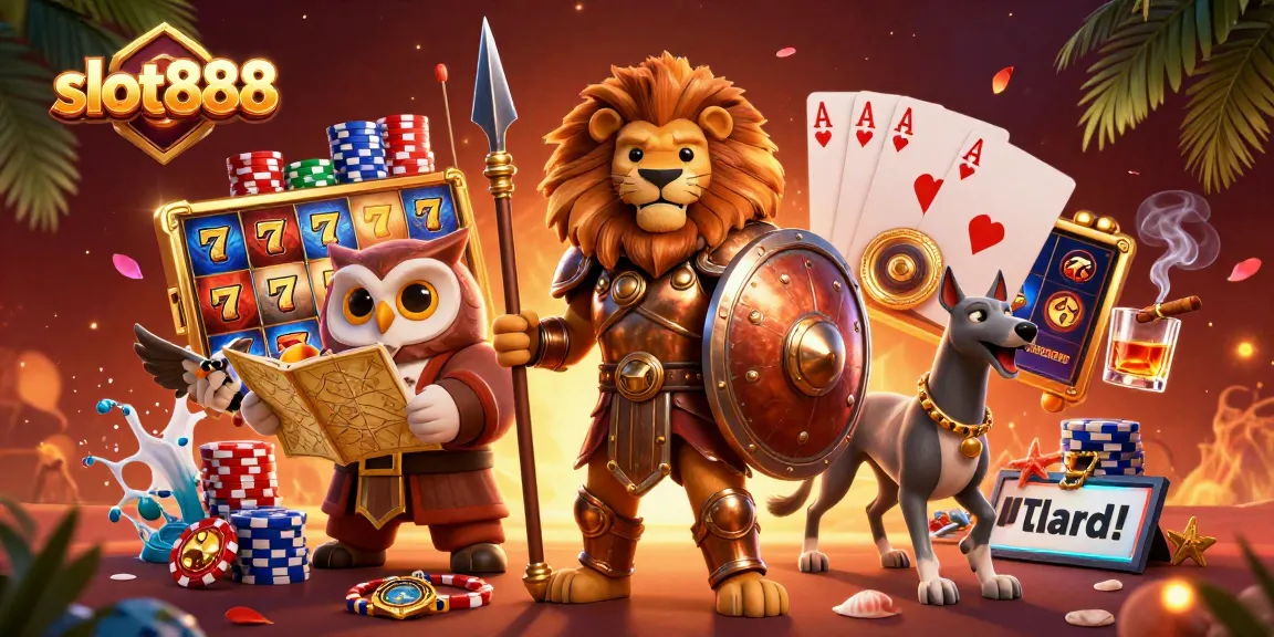 Play thrilling slot888 games with instant deposits and withdrawals in a vibrant casino scene.
