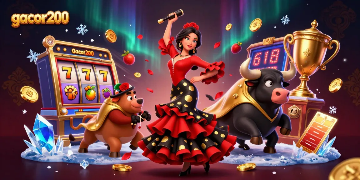Experience the thrill of gacor200 with dynamic slot gaming elements and a vibrant flamenco scene.
