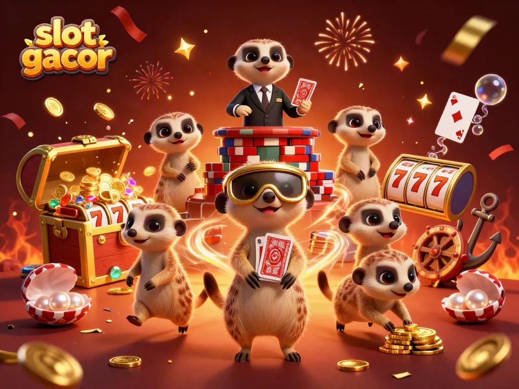 Experience thrilling gameplay with slot gacor characters in an exciting casino scene full of gold.