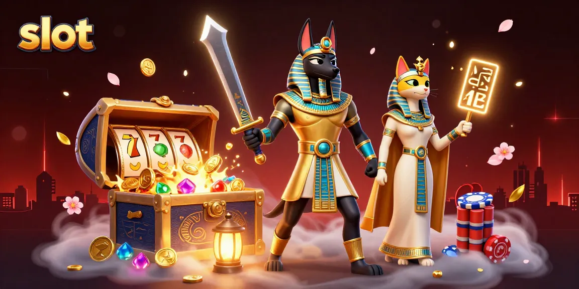 Spin the reels of exciting slot adventures with an ancient Egyptian warrior and treasures.