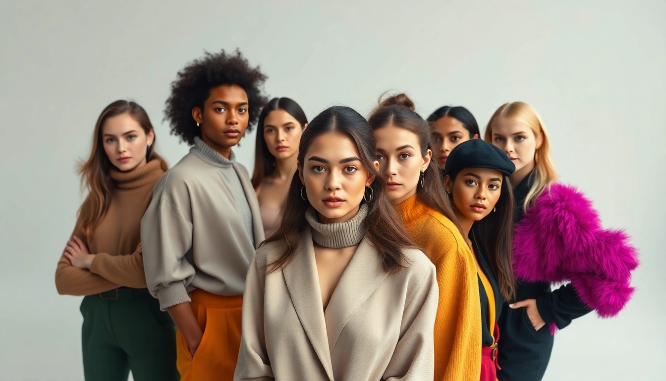 Book fotografico Milano showcasing diverse models in a studio environment