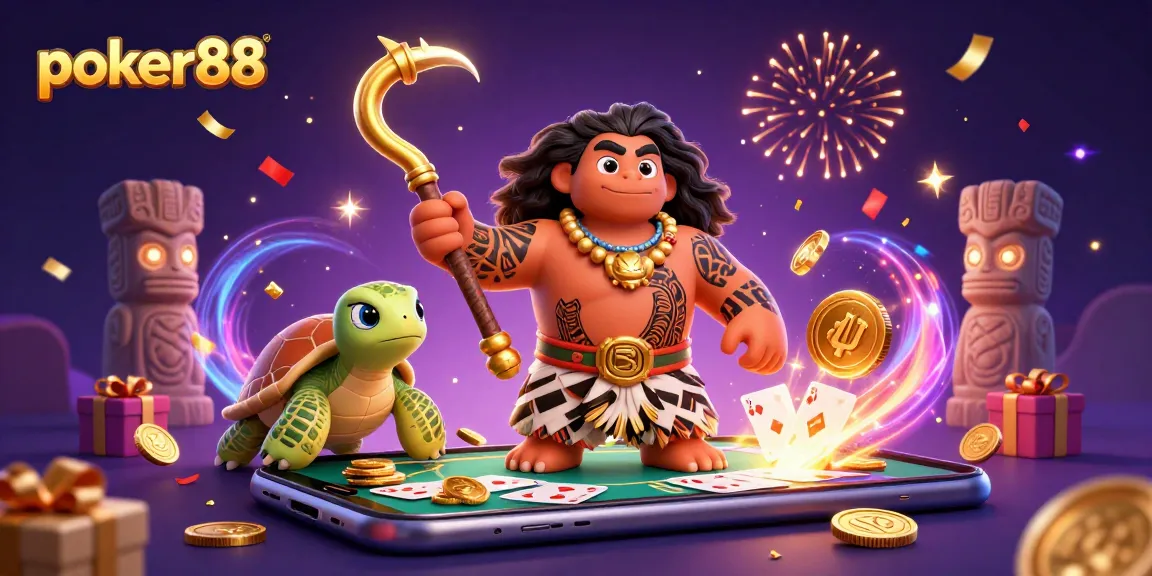 Engage in exciting poker games with poker88, featuring vibrant gaming elements and characters.