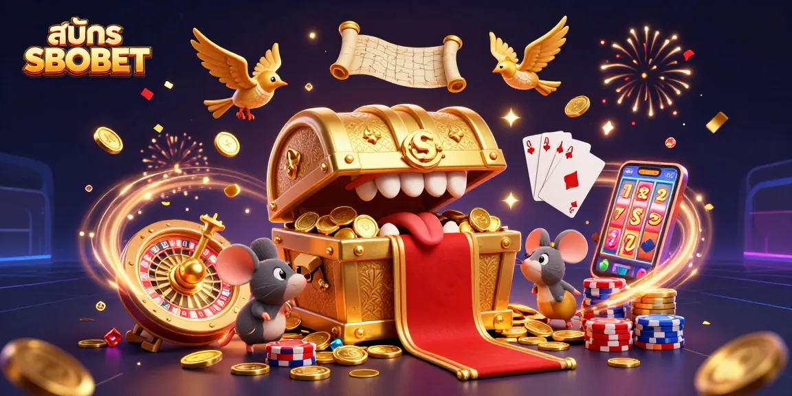 Experience exciting wins with สมัคร SBOBET featuring vibrant casino elements and golden treasures.