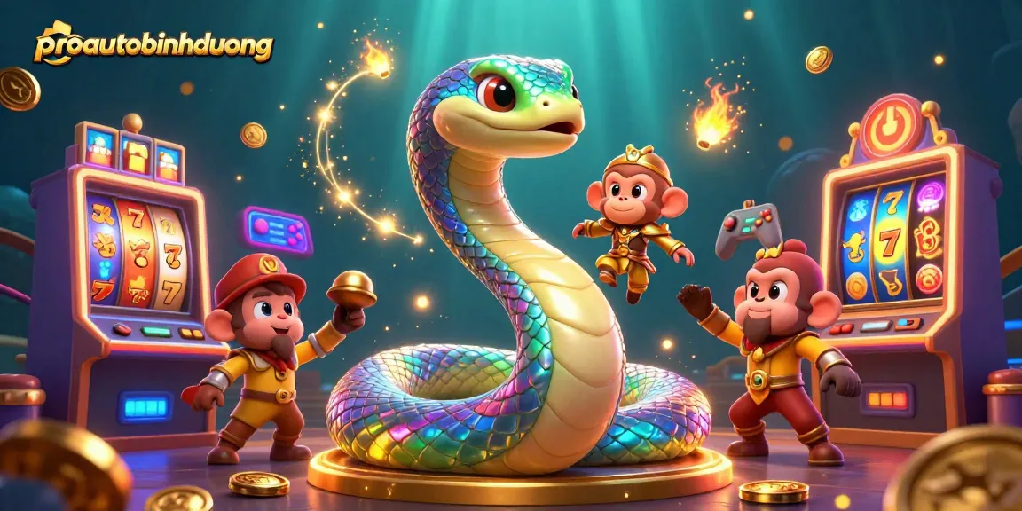 Join the fun at proautobinhduong with vibrant slot machines and a magical gaming scene.