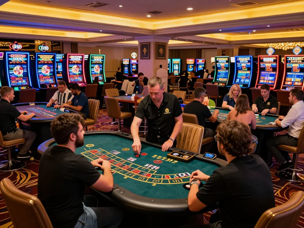 Players enjoying thrilling blackjack and roulette games at PG88 casino with engaging atmosphere.
