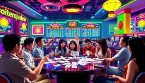 Menampilkan pengalaman toto togel yang menarik dengan pemain merayakan kemenangan.