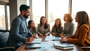 Engaging scene of wealth management San Antonio discussion between a financial advisor and a family.