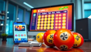 Permainan bandar togel online dengan bola lotre berwarna-warni dalam pengalaman digital yang menarik.