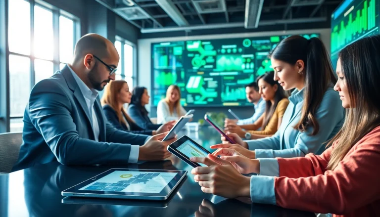 Engaging scene of professionals using technology in an office, illustrating the importance of Technology.