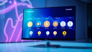 Discover trending coins listing on a modern digital display showcasing vibrant cryptocurrencies.