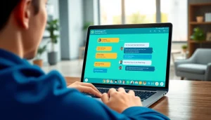 Utilize WhatsApp Business API effectively for customer communication in a modern office.