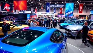 Experience the excitement of the Auto Cars Show with crowds engaging with the latest car models.