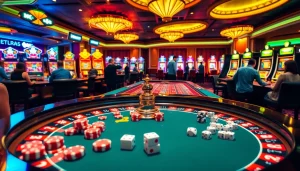 Experience the thrill of casino gaming at xx88.pizzza with vibrant slots and roulette tables.