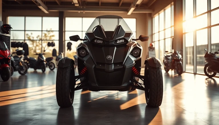 Kann-Am Fahrzeug bei https://moto-ankauf.de/can-am-verkaufen in stilvollem Showroom mit sportlichem Design