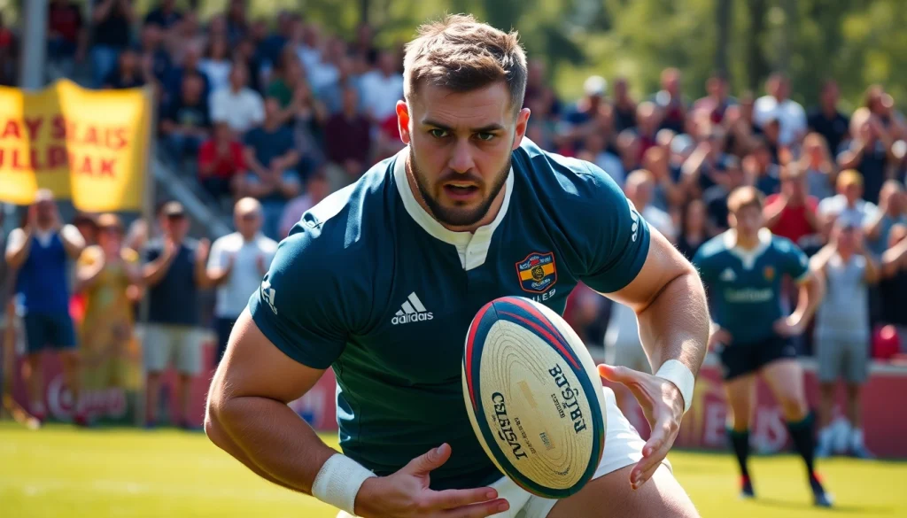 Action shot of rugby player Jamie George showcasing athleticism and focus at https://diknews.co.uk/jamie-george/.