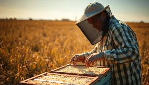 Visualización de herrajes para colmenas utilizados por un apicultor en su trabajo diario.