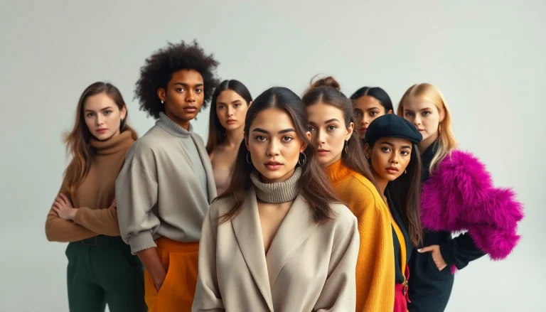 Book fotografico Milano showcasing diverse models in a studio environment