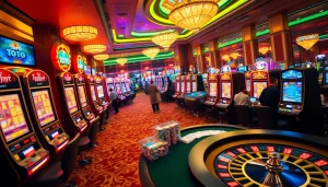 Experience the thrill of toto slot machines in a luxurious casino setting.