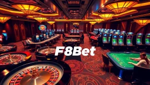 Experience the thrill of Nhà cái F8BET with players enjoying vibrant casino games and excitement.