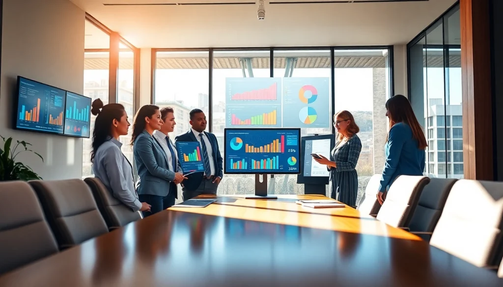 Team engaging in competitive intelligence analysis during a strategic meeting.