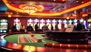 Experience thrilling gameplay at 888b com's upscale casino with players at a roulette table.