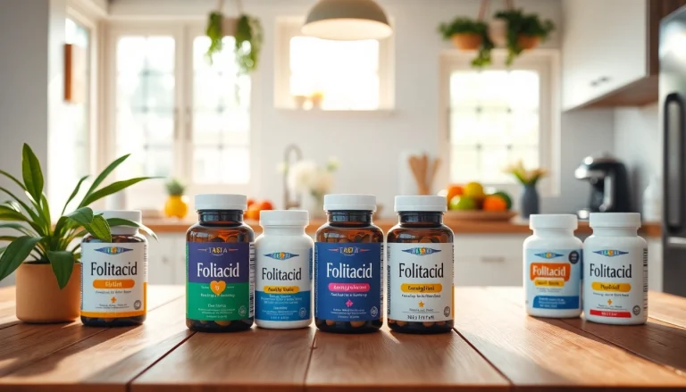 妊婦さん向けに温かなキッチンの雰囲気で並べられた葉酸サプリメントのおすすめ