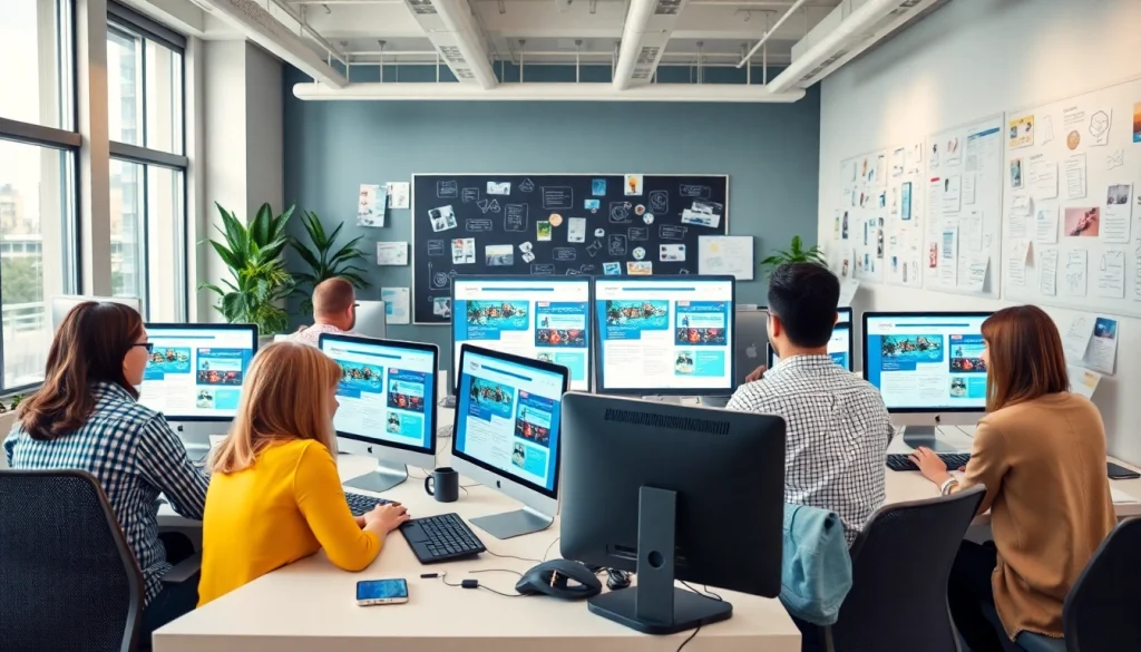 công ty thiết kế website team collaborating on innovative web design solutions