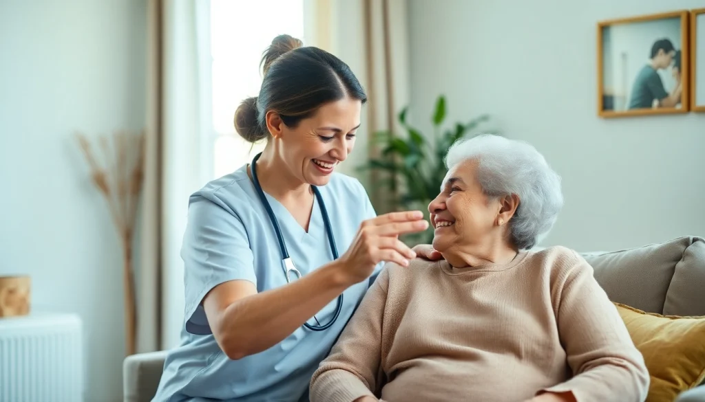 Caregiver providing support in austin senior home care, exemplifying compassion and warmth in a home environment.