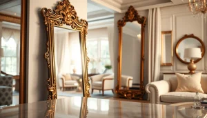 Showcase of handmade mirrors at https://merithome.co.uk in a stylish modern living room.