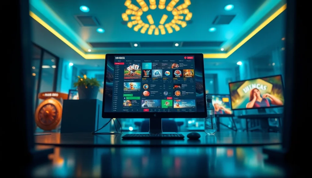 Experience online gambling at https://mm88.agency/ with a vibrant interface showcasing gaming options and user-friendly experience.