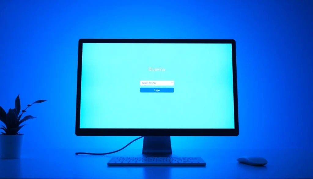 Secure BlueVine login process displayed on a modern device with a professional layout.
