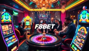 Experience the thrill of wagering at F8BET online casino with vibrant games and luxurious ambiance.