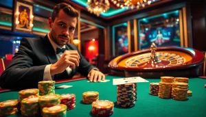 Experience the excitement of gambling at 여기여 with vibrant poker chips and dynamic casino action.