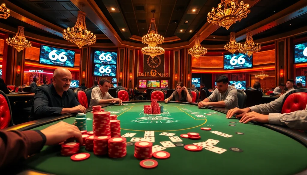 Winning at the new 66 online casino with vibrant poker chips and exciting gameplay.