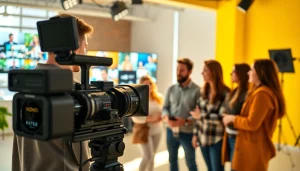 Engaging scene from a Creative Video Production Agency showcasing a collaborative video production team.