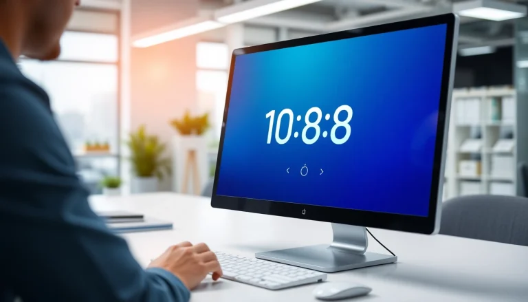 Create a dynamic countdown online erstellen timer displayed on a modern office screen.