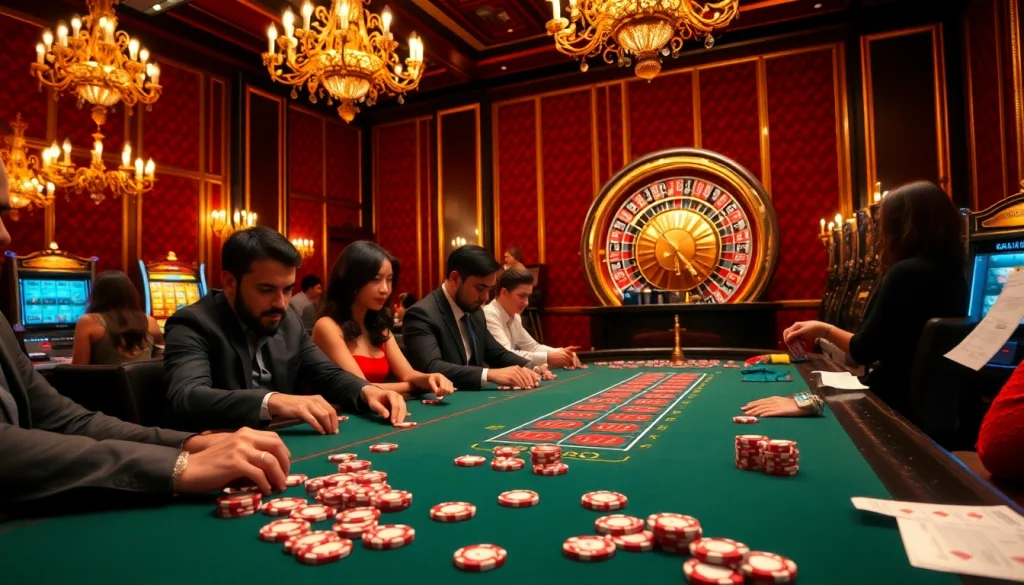 Experience a thrilling poker game at https://kingarthurcafe.com/menu with vibrant chips and a roulette wheel.