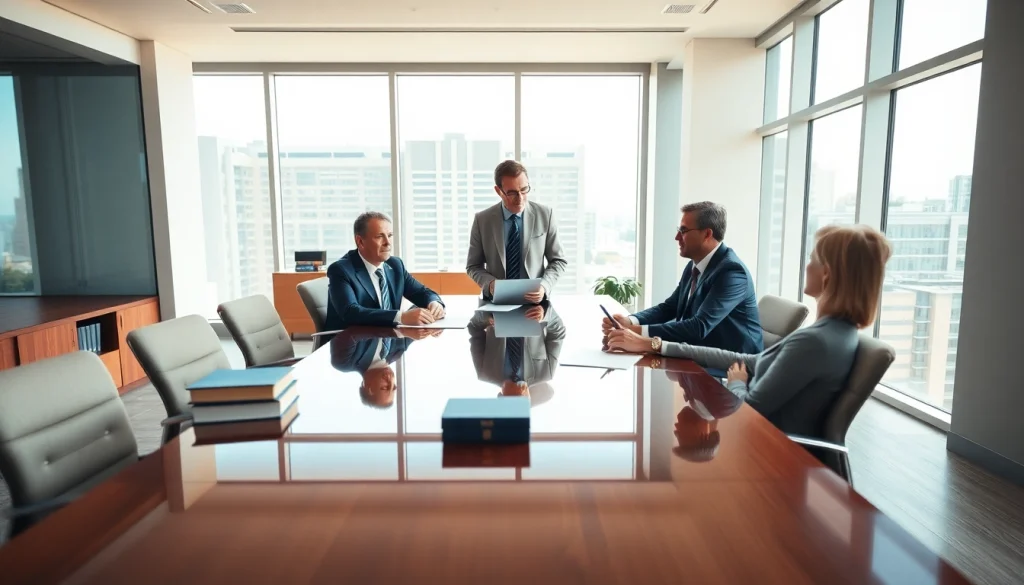 Consultation with an eminent domain lawyer showcasing professionalism and trust.