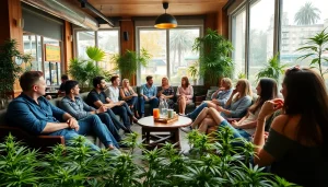Cannabis club Malaga ambiance showcasing members enjoying a vibrant environment.