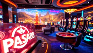Menampilkan logo PASAR88 di lingkungan permainan online yang menghibur dan interaktif.
