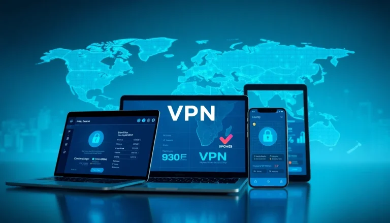 快连官网's clean VPN interface on multiple devices showcasing global connectivity and security.