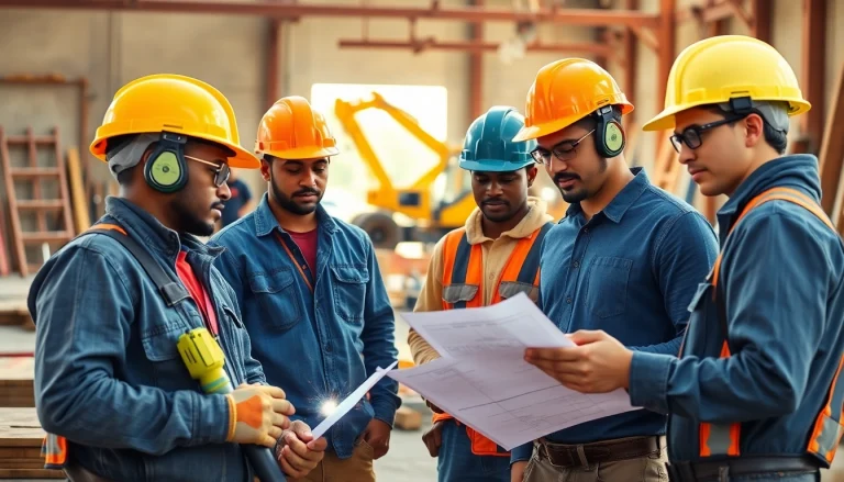 Apprenticeships in construction for aspiring professionals in the Carolinas, depicting teamwork and learning on-site.