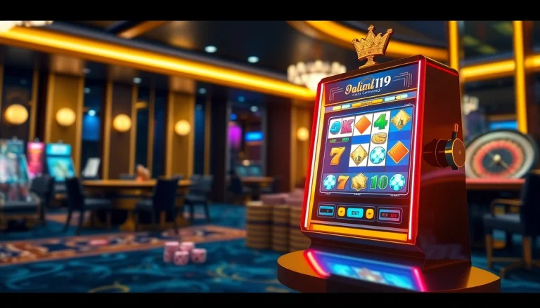 Engaging scene depicting judi slot Naga169, highlighting vibrant slot machines and casino atmosphere.