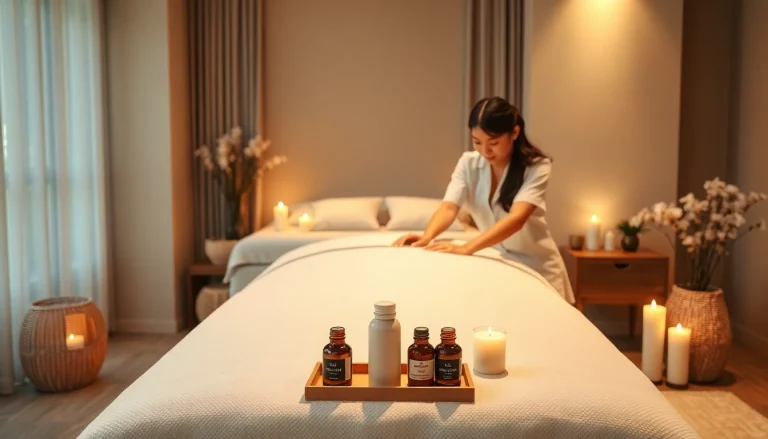 출장 마사지 service in a serene home setting with a professional therapist.