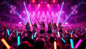 Exciting moment from Blackpink news showcasing the K-pop group's vibrant performance on stage with fans in attendance.
