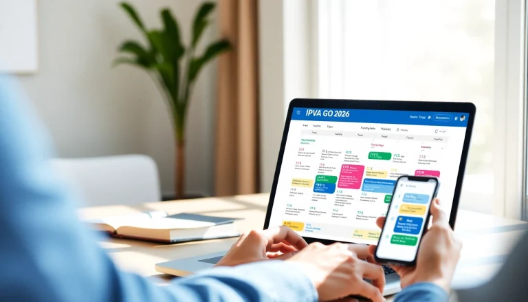 IPVA GO 2026 calendar interface showcasing key payment dates and methods for vehicle taxes.
